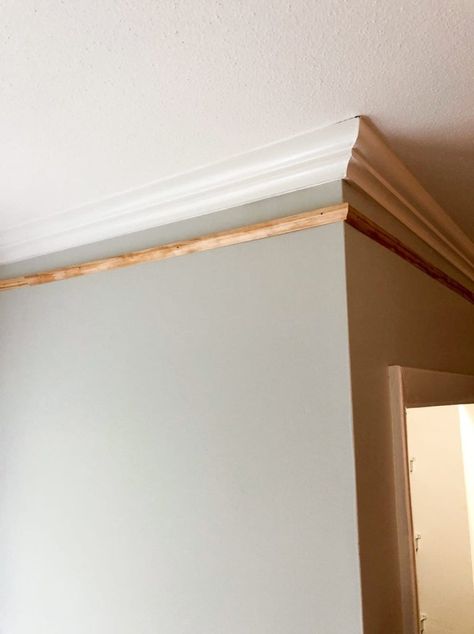 Faux Crown Moldings, Cheap Decor Ideas, Moulding Ideas, Ceiling Crown Molding, Kitchen Countertop Decor, Inexpensive Decor, Faux Beams, Light Fixtures Flush Mount, Home Upgrades