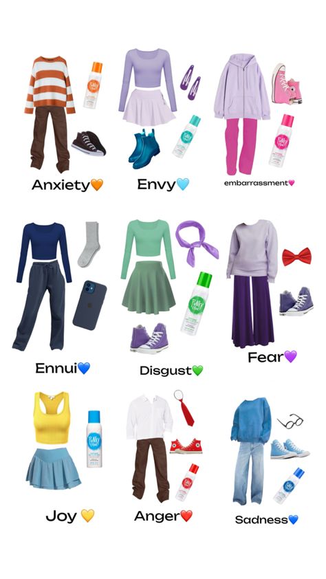 inside out group costume 🫶 #insideout #insideout2 #costume #halloween #foryou #insideoutcharacters #insideoutcostume #halloween 2 Halloween Costumes, Fun Halloween Outfits, Inside Out Costume, Trio Costumes, Women Halloween Costume Ideas, Teacher Halloween Costumes, Cute Group Halloween Costumes, Matching Halloween Costumes, Classy Halloween Costumes