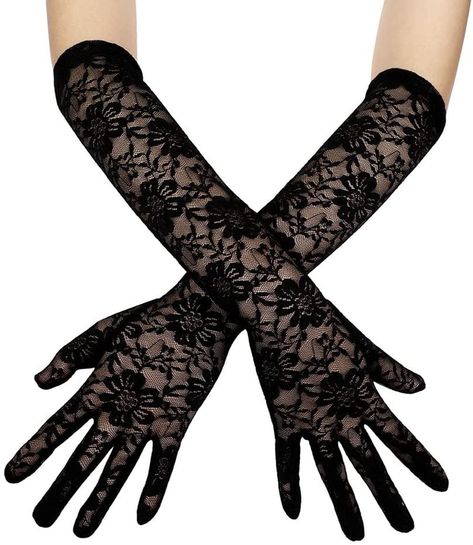 PRICES MAY VARY. lace Imported Pull On closure Soft Stretch Lace Gloves: Made of lace, is soft, stretchy, can fit you well. The diameter of the cuff is 9cm(3.5in), and the length of the gloves is 45cm(17.7in). Before buying you check whether the size is right for you. Exquisite Etiquette Gloves: Embroidery craftsmanship, looks very exquisite and beautiful, there is no better way to top off any look then with a beautiful pair of gloves. Make you looks more elegant, charming, appealing in a party Long Black Lace Gloves, Lace Opera Gloves, Lace Gloves Long, Party Gloves, Black Lace Gloves, Gloves Long, Elbow Length Gloves, Fashion Gloves, Opera Gloves