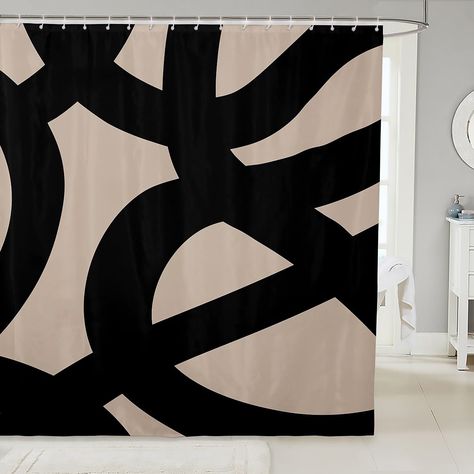 PRICES MAY VARY. Material: made of 100% polyester fabric, waterproof and lightweight, easy to clean and machine washable Design: With various style theme designs and clear image on these shower curtain, your bathroom time is full of color and fun Available Size: 72" wide x 72" long, 72" wide x 78" long, 72" wide x 84" long. It is sure to fit most bathtubs and shower stalls. Each curtain contains 12 C-shaped hooks and is easy to install Function: This shower curtain is suitable for bathroom, apar Modern Bathroom Shower Curtain, Abstract Neutral Art, Tan Shower Curtain, Shower Stalls, Kids Bathroom Accessories, Bathroom Apartment, Bathroom Shower Curtain Sets, Bathroom Shower Curtain, Bath Curtain