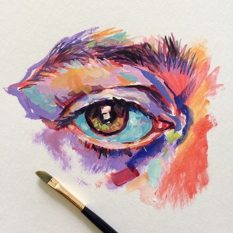 Oil Pastel Art, Gouache Art, Eye Painting, Arte Inspo, Arte Sketchbook, Painting Art Projects, Eye Art, An Eye, Drawing Techniques