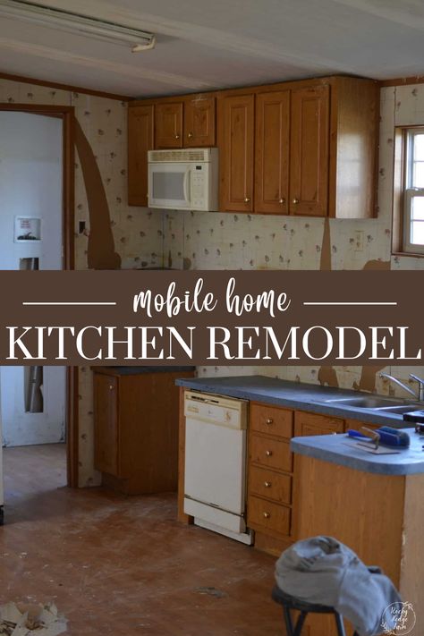 Manufactured Home Kitchen Remodel, Double Wide Kitchen Remodel, Double Wide Kitchen, Manufactured Home Kitchen, Manufactured Home Renovation, Mobile Home Kitchen Remodel, Cover A Popcorn Ceiling, Home Kitchen Remodel, Mobile Home Kitchen Cabinets