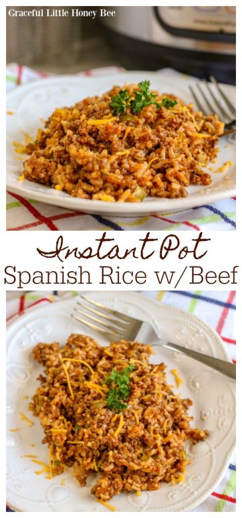 Spanish Rice With Beef, Instant Pot Spanish Rice, Instant Loss, Spanish Rice Recipe, Rice Recipes For Dinner, Pot Beef Stew, Spanish Rice, Homemade Dinner, Frugal Meals