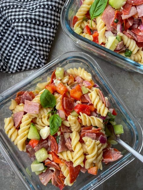 High Protein Italian Pasta Salad - My Protein Pantry Meal Prep For Work Week, Slim Down Meals, High Protein Pasta Lunch, Meal Prep Egg Salad, Quick And Easy High Protein Lunches, High Protein Meals Lunch Meal Prep, Healthy Meal Prep Recipes Dinner, Meal Prep Protein Pasta, Macro Friendly Work Lunch