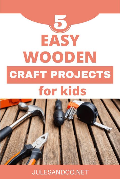 Looking for easy wooden craft projects for kids? You'll love these simple woodworking ideas you can create with your child. Preschool Wood Crafts, Woodworking Crafts For Kids, Kids Woodworking Projects Easy, Simple Wood Working Project, Easy Small Wood Projects For Beginners, Preschool Woodworking, Simple Wood Projects For Kids, Easy Wood Projects For Kids, Diy Wood Projects For Kids