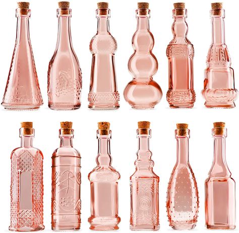 Vintage Glass Bottles, Mini Vases, Colored Glass Bottles, Glass Bottles With Corks, Glass Milk Bottles, Mini Glass Bottles, Glass Bottles Decoration, Antique Perfume Bottles, Apothecary Bottles