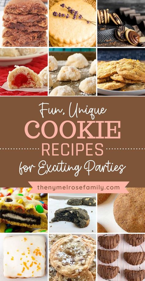 50+ Unique Cookie Recipes For a Fun Party Special Occasion Cookies, Cookie Bake Off Ideas, Unique Cookies Creative, Cookies To Win A Contest, Unique Christmas Cookie Flavors, Best Unique Cookie Recipes, Cookie Exchange Cookie Ideas, Most Popular Cookie Recipes, Cookie Party Recipes