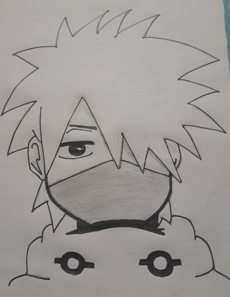 Naruto Drawings Easy Kakashi, Drawing Of Kakashi, A Easy Drawing, Kakashi Drawing, Naruto Drawings Easy, Kawaii Sweets, Naruto Drawings, Naruto Cute, Kakashi Hatake