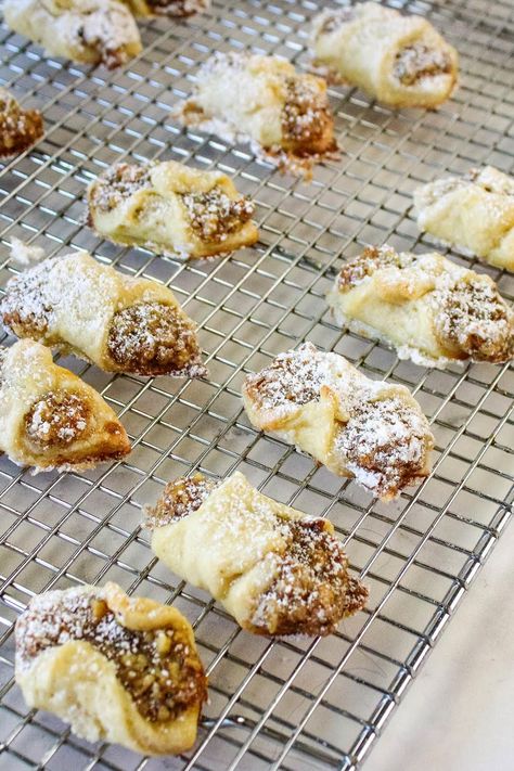 Nut Roll Recipes, Rugelach Cookies Recipes, Pecan Roll Cookies, Italian Nut Rolls/cookies, Nut Roll Cookies Italian, Nut Kolache Recipe, Nut Rolls Recipe Polish, Italian Fudge Roll, Italian Nut Roll Recipe