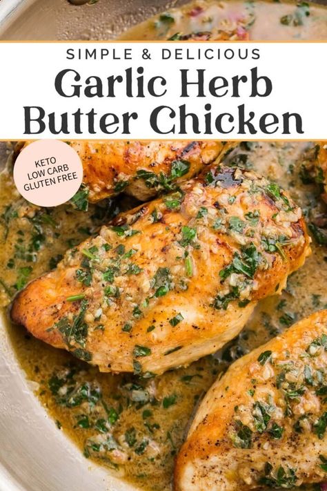 Garlic Herb Butter Chicken - 40 Aprons Garlic Herb Butter Chicken, Easy Chicken Leg Recipes, Dinner Ideas Easy Chicken, Herb Butter Chicken, Dinner Recipes Air Fryer, Meatballs Chicken, Herb Chicken Recipes, Chicken Leg Recipes, Garlic Herb Butter