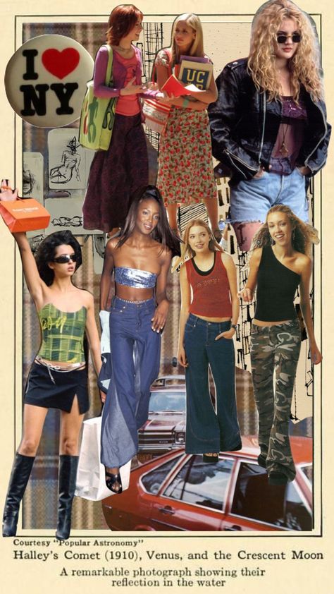 nyc fashion circa 1990s #moodboard #aesthetic #vintage #fashion Early 2000s Moodboard, Y2k Nyc Fashion, 1990 Aesthetic Outfits, 90s Fashion Collage, New York 2000s Fashion, 1997 Outfits, Nyc Nostalgia, 90s Nyc Aesthetic Outfits, 2000s Nyc Fashion