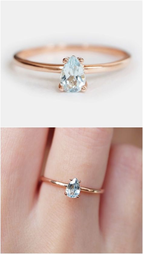 Engagement Ring Aquamarine, Birthstone Promise Rings, March Birthstone Ring, Aquamarine Engagement Ring, Cute Wedding Ideas, Aquamarine Ring, Ring Collection, March Birthstone, Rare Gemstones