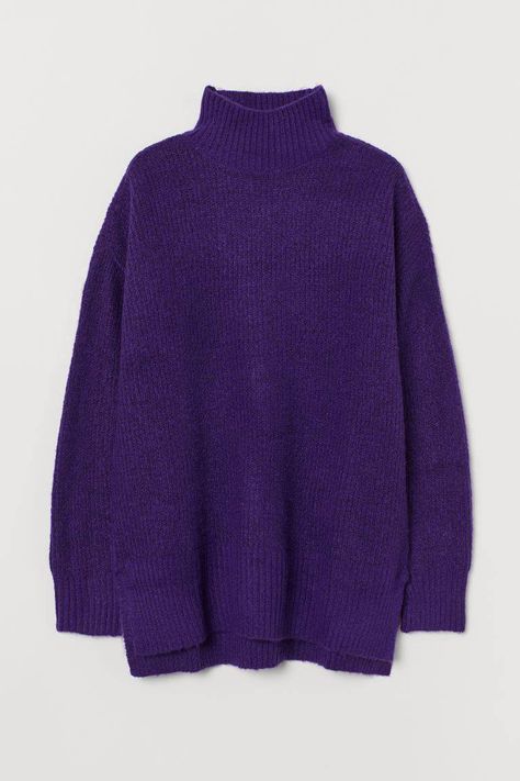 Sunrise Avenue, Purple Jumpers, Purple Lady, Fitted Jumper, Monochrome Outfit, Purple Sweater, Family Outfits, Knitted Jumper, Fitted Sweater