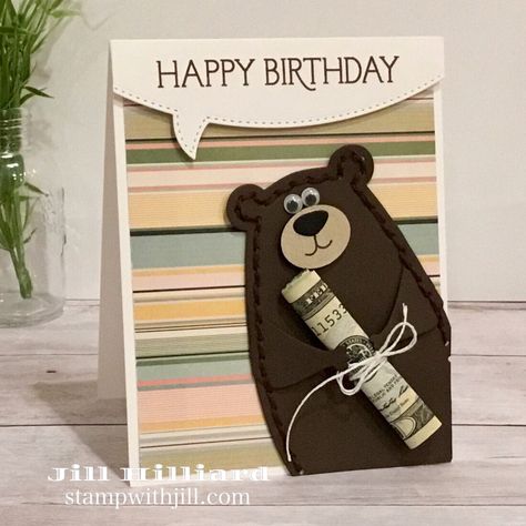 The Birthday Money Bear Birthday Cards Money, Money Gift Card Diy, Money Card Ideas, Birthday Card With Money, Money Gift Ideas Birthday, Money Gift Ideas, Easy Birthday Cards Diy, Cute Critters, Money Gifts