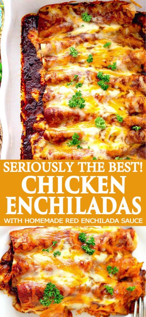 Sauce Aesthetic, Best Chicken Enchiladas, Croissants Breakfast, Homemade Red Enchilada Sauce, Authentic Mexican Recipes, Mapo Tofu, Red Enchilada Sauce, Mexican Dinner, Chicken Enchilada Recipe