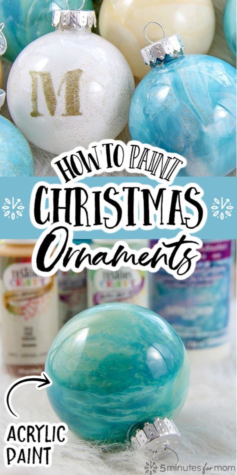 Clear Ornaments Diy Homemade Christmas Glass Ball, Clear Plastic Christmas Ball Ornament Ideas, Filling Glass Ornaments, Diy Christmas Ornaments Paint Inside, Painting Bulbs Ideas, Paint Christmas Ornaments Diy, Christmas Crafts With Clear Ornament Balls, Diy Colored Ornaments, Xmas Bulbs Crafts Diy Ornaments