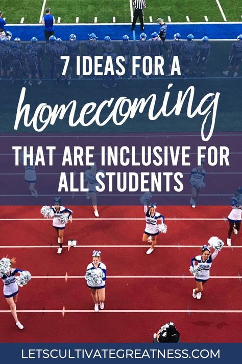 Make this year’s Homecoming week one that includes every student. This blog post includes tips and ideas for creating inclusive events, everything from Homecoming royalty to spirit assembly games, to dress-up themes. This is a must-read for any middle or high school student council advisor. Middle School Dance Ideas, Middle School Student Council, High School Student Council, Student Council Activities, Assembly Games, Leadership Ideas, School Dance Ideas, Homecoming Spirit Week, School Spirit Week