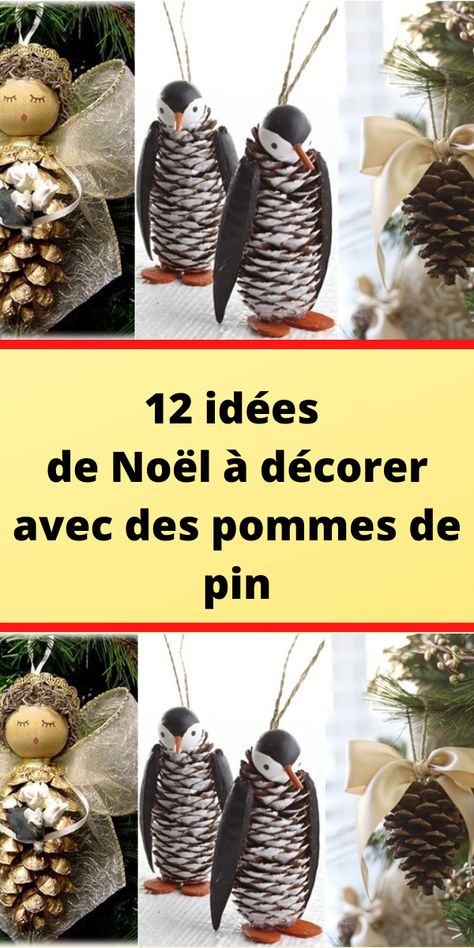 12 idées de Noël à décorer avec des pommes de pin Pole Nord, Miniatures, Fruit, Boutique, Crochet, Pins