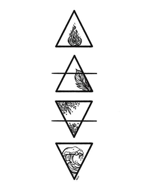 Four Elements Tattoo, Brand Tattoo, Element Tattoo, Earth Tattoo, Water Tattoo, Elements Tattoo, Symbol Tattoo, Fire Tattoo, Inspiration Tattoos