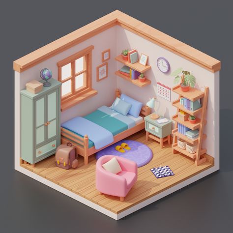 Isometric Art Room 3d, Blender 3d Isometric Room, Isometric Art Blender, Isometric 3d Art, Blender Room 3d, Isometric Room Design, Isometric Room Art, Blender Room Design, Blender 3d Room