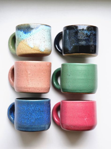 Listing is for individual mugs, not a set of mugs. Please specify quantity and color when ordering. These shortie mugs are perfect for everything from cappuccino to ice cream. Each mug is glazed in a simple modern glaze over speckled clay, and holds approximately 10oz measured to the rim. Made by me in Atlanta, GA. Each item is unique and handmade, expect some variation in size and finish. Food safe, microwave and dishwasher friendly. All orders ship USPS ground. Enjoy! Mug Shapes Ceramics, Ceramic Mug For Men, Pottery Glaze Ideas Color Combos, Ceramic Art Mug, Ceramic Mugs Handmade, Pottery Coffee Mugs, Finish Food, Paint Pottery, Tea Ice Cream