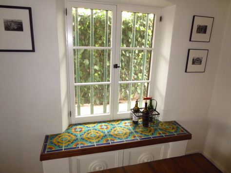 Try using morocan or patterned tiles to create a window feature by applying them to your window sill - absolutely beautiful! http://www.wallsandfloors.co.uk/range/decor-pattern-tiles/ Tiles Window Sill, Bedroom Window Sill Decor, Tile Window Sill, Kitchen Windowsill Decor, Tiled Window Sill, Window Counter, Decor Inspiration Diy, Window Sill Decor, Decor Shelves