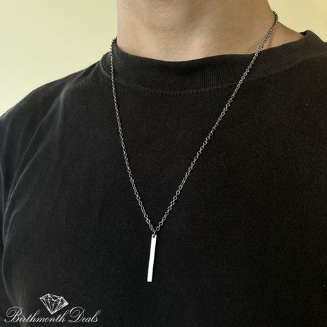 Rectangle Bar Necklace | Mens jewelry necklace, Men necklace, Mens chain necklace Outfits Guys, Jewellery Chain, Styles Clothes, Accessories Aesthetic, Silver Bar Necklace, Stainless Steel Chain Necklace, Lovers Necklace, Necklace Men, Mens Jewelry Necklace