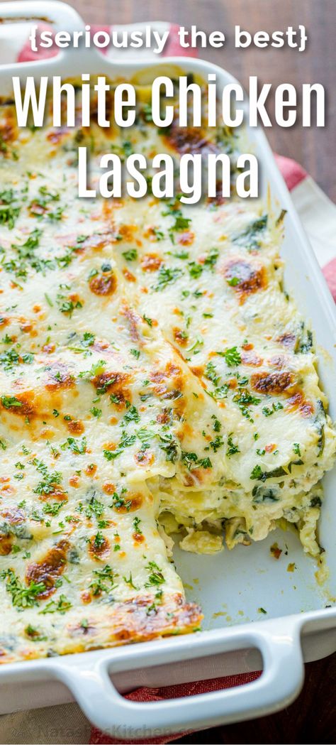 Easy White Chicken Lasagna, White Sauce Chicken, Lasagna Recipe Videos, Creamy Spinach Sauce, White Chicken Lasagna, Chicken Lasagna Recipe, Lasagna Recipe With Ricotta, Spinach Sauce, Easy Lasagna Recipe