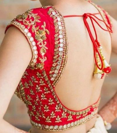 Top 20 Latest Gota Patti Blouse Designs For Sarees and Lehengas (2023) ब्लाउज बैक नेक डिजाइन, Red Blouse Design, Lengha Blouse Designs, Indian Wardrobe, Choli Blouse Design, Blue Blouse Designs, Backless Blouse Designs, Traditional Blouse Designs, New Saree Blouse Designs