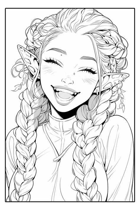 Manga Coloring Book, Color Drawing Art, Detailed Coloring Pages, Cartoon Coloring Pages, Dessin Adorable, Coloring Book Art, Cute Coloring Pages, Book Art Drawings, Cool Art Drawings