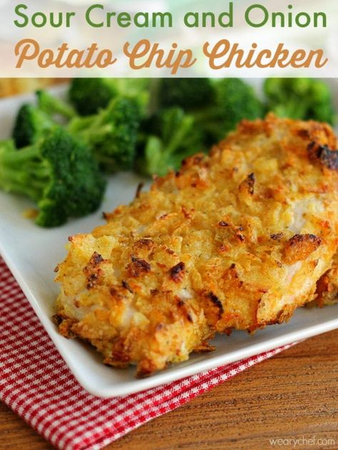 Chip Chicken, Potato Chip Chicken, Easy Baked Chicken Breast, Easy Baked Chicken, Family Couple, Potato Chip, Sour Cream And Onion, Baked Chicken Breast, Baked Chicken Recipes