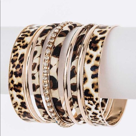 9 Separate Bracelets Animal Print Metal Bracelets Bangles Cheetah Print Accessories, Leopard Print Jewelry, Cheetah Accessories, Animal Print Bracelet, 2000s Cheetah Print, Maximalist Gold Bracelets, 2000s Fashion Cheetah Print, 2000s Jewelry, Leopard Bracelet