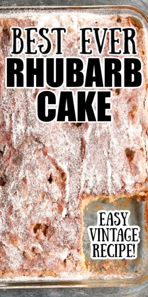 This is the best rhubarb cake recipe out there. So easy, SO good, SO moist! It's terrific served as dessert or as a snacking cake. #HappyHooligans #BestRecipes #CakeRecipes #Dessert #Cake #Rhubarb #FreshRhubarb #SpringRecipes #RhubarbCake #EasyRecipe #FromScratch #BestDesserts Easy Rhubarb Recipes, Rhubarb Desserts Recipes, Rhubarb Cake Recipes, Best Rhubarb Recipes, Snacking Cake, Rhubarb Desserts, Rhubarb Cake, Rhubarb Recipes, Summer Dessert