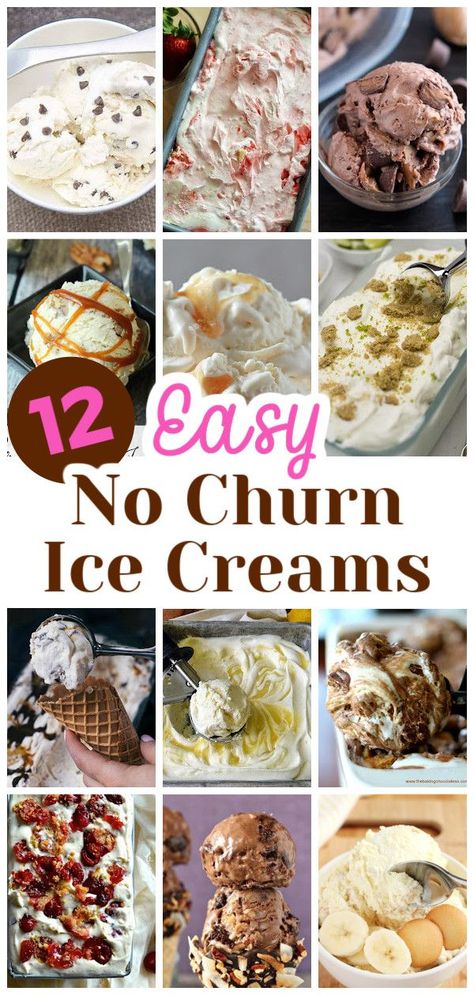 Churn Ice Cream Recipes, No Churn Ice Cream Recipes, Lemon Curd Ice Cream, Chocolate Brownie Ice Cream, Banana Pudding Ice Cream, Dark Chocolate Ice Cream, Strawberry Cheesecake Ice Cream, Churn Ice Cream, Old Fashioned Ice Cream