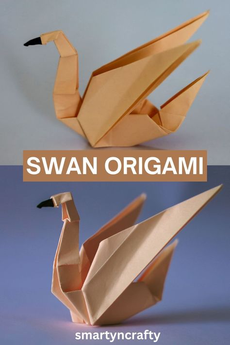 How to Make an Origami Swan: Instructions Step-by-Step - Smarty n'Crafty Origami Swans Step By Step, Swan Paper Origami, Origami Swan Step By Step, Swan Origami, Paper Swan, Origami Turtle, Fathers Day Coloring Page, Origami Swan, Origami Step By Step