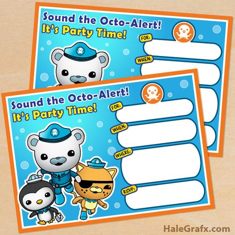 FREE Printable Octonauts Birthday Invitation Octonauts Birthday Party, Octonauts Party, Photo Birthday Invitations, Photo Birthday, Childrens Birthday Cakes, 4th Birthday Parties, 3rd Birthday Parties, Boy Birthday Parties, 2nd Birthday Parties