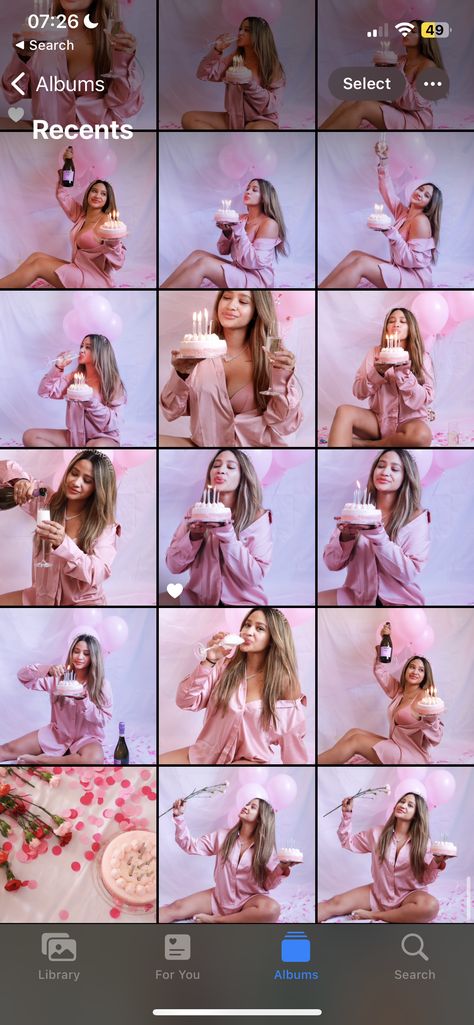 Diy 22 Birthday Photoshoot, 18tg Birthday Photoshoot Ideas, 21st Birthday Photoshoot With Friends, Birthday Pictures For Instagram, In Home Birthday Photo Shoot, Pajama Party Photoshoot Ideas, 30 Bday Photoshoot, Diy Birthday Photoshoot At Home Women, Photoshoot With Cake Birthday