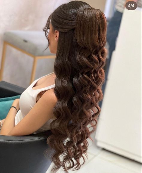 Simple Prom Hair, Guest Hair, Quince Hairstyles, Open Hairstyles, Long Hair Wedding Styles, Prom Hairstyles For Long Hair, Makijaż Smokey Eye, Peinados Fáciles Para Cabello Corto, Glam Hair