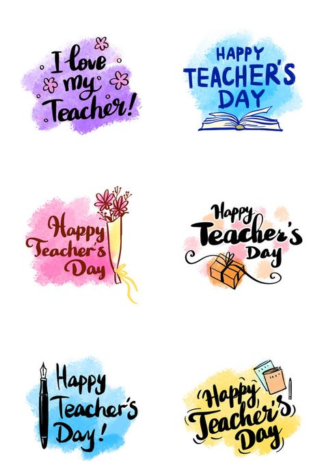 Happy Teachers Day Stickers, Gift Teacher Day, Teacher Day Decoration Ideas, Happy Teachers Day Template, Happy Teachers Day Design, Topper Hari Guru, Teachers Day Sticker, Buket Simple, Teachers Day Decoration