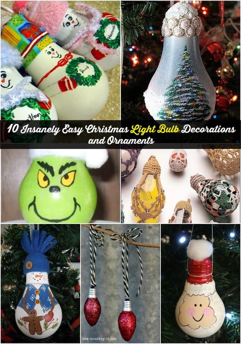 10 Insanely Easy Christmas Light Bulb Decorations and Ornaments - DIY & Crafts Light Bulb Decorations, November Crafts Preschool, Bulb Painting, Diy Light Bulb, Light Bulb Crafts, Painted Light Bulbs, November Crafts, Light Bulb Ornaments, Crafts For Teens To Make