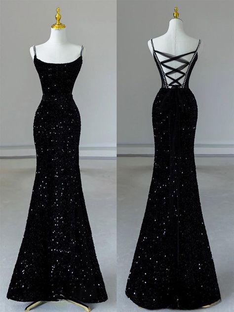 Black Dress Long Formal, Short Black Formal Dress Classy, Black Dresses Bridesmaid, Black Sequin Dress Prom, Black Gothic Bridesmaid Dresses, Sparkly Black Dress Long, Black Bedazzled Dress, Unique Black Prom Dress, Black Floor Length Dress Formal