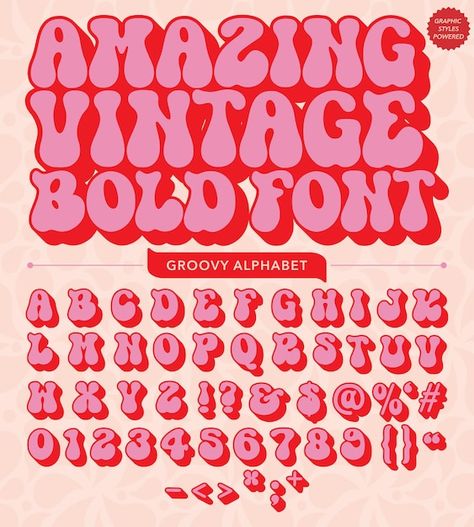 Amazing vintage retro bold font template... | Premium Vector #Freepik #vector #type #typography #typeface #typographic Different Typography Fonts, Retro Type Design, Retro Text Design, Creative Fonts Design, Cute Typography Design, Fonts For Posters, Typefaces Typography, Retro Numbers, Retro Typeface