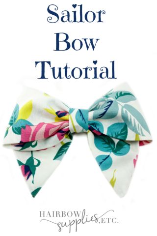 Hair Bow Tutorial, Sailor Bow, Fabric Hair Bows, Art Of Manliness, Diy Bows, Beginner Sewing Projects Easy, Bow Tutorial, Fabric Bows, Diy Hair Bows