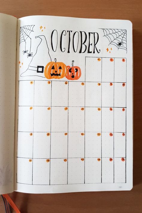 Halloween bullet journal theme ideas for October monthly spread #anjahome #halloweenbulletjournal Also I put a list of the best Halloween bujo themes for spooky and scary planner pages and school notebook layouts #planner #notebook #bulletjournal Bullet Journal October Theme, Halloween Bujo, Halloween Bullet Journal, October Bujo, Bullet Journal Halloween, Bullet Journal Theme Ideas, Journal Theme Ideas, Bullet Journal October, Bullet Journal Month