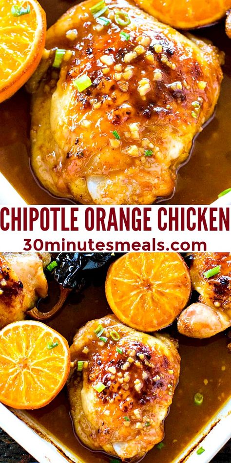 Chipotle Orange Chicken is sweet, spicy, crispy on the outside and tender on the inside #30minutesmeals #chipotleorangechicken #chicken #chipotle #easyrecipe #quickrecipe Chicken Chipotle, Orange Chicken Recipe, Yummy Chicken Recipes, Orange Chicken, Best Chicken Recipes, Orange Recipes, Orange Cake, Chicken Dishes Recipes, Fabulous Fall