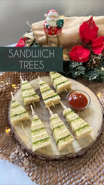 SALT IN ALL | 👩🏻‍🍳 Nikita Shah on Instagram: "Sandwich Trees 🎄 Who doesn’t love Chutney Cheese Sandwiches, right?! So I decided to give everyone’s favourite snack a festive upgrade for Christmas! These Sandwich Trees are super easy to make, need minimal prep & are the cutest addition to your party menu. Do give it a try & don’t forget to tag @saltinall 💫 🎄 To make the green chutney, grind 2 tbsp raw peanuts, 1 tsp cumin seeds, 1 tsp sugar, green chillies & a small piece of ginger into a co Cucumber Christmas Tree Sandwiches, Christmas Sandwiches For Kids, Christmas Sandwiches Buffet, Christmas Party Sandwiches, Christmas Tea Sandwiches, Christmas Tree Sandwiches, Friend Cooking, Winter Sandwiches, Sandwich Buffet