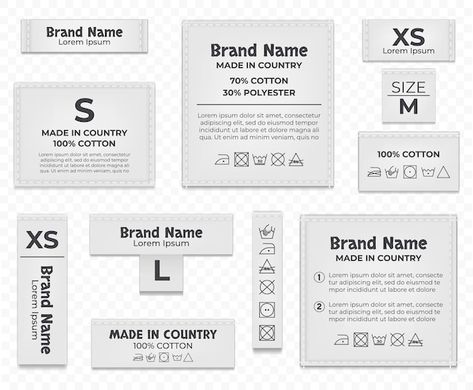 Vector label tag wash instruction cloth ... | Premium Vector #Freepik #vector #clothing-label #fabric-label #care-label #laundry-symbols Tagless Clothing Label, Washing Instructions Label, Wash Label Design Clothing Tags, Clothes Tag Design Label, Clothe Tags Label, Clothing Tags Label Branding, Garment Label Design, Label For Clothes, Label Tag Clothing