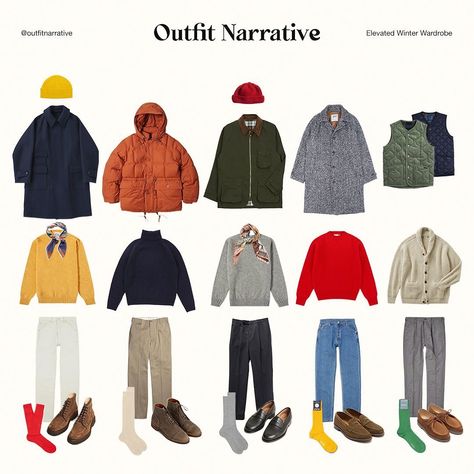 Men Essentials Wardrobe, Outfit Narrative, Scandinavian Fashion Aesthetic, Mens Hiking Fashion, Mantel Outfit, Basic Colours, Mens Fashion Essentials, Minimalist Fashion Men, Mens Fashion Inspiration