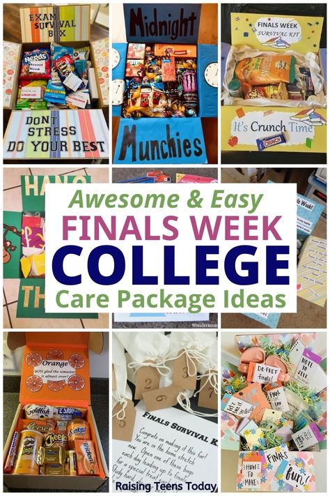 DIY Finals Week College Care Packages: 12 Ideas to Take the Pressure Off - Raising Teens Today Finals Week Survival Kit, College Finals Care Package Ideas, College Welcome Week Ideas, College Envelope Ideas, Exam Care Package Ideas Finals Week, Finals Week Survival Kit Care Packages, Countdown To Finals Care Package, Study Care Package Finals Week, College Final Exam Care Package Ideas