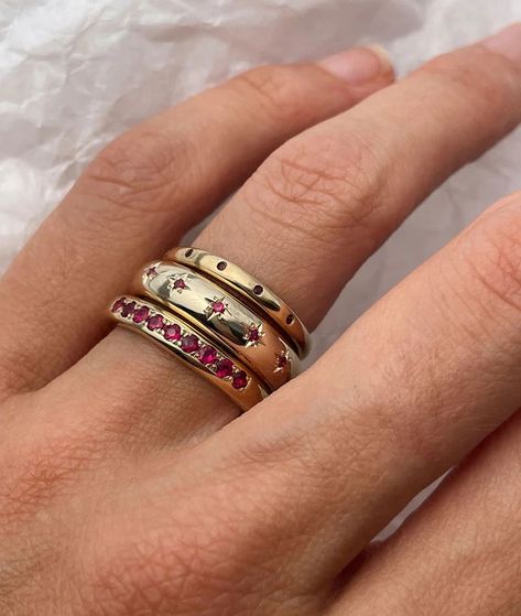 Lillian Core, Gold Rings Engagement, Luxurious Christmas, Handmade Gold Ring, Solid Gold Band, Dope Jewelry, Jewelry Lookbook, Stacked Jewelry, Handmade Gold